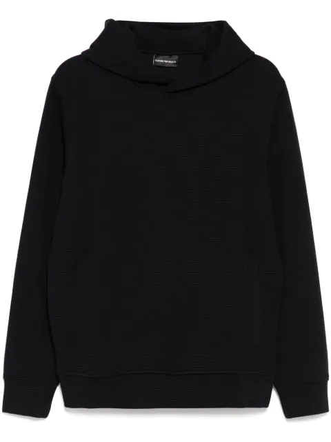 Emporio Armani waffle-effect hoodie Black EM000951AF13358