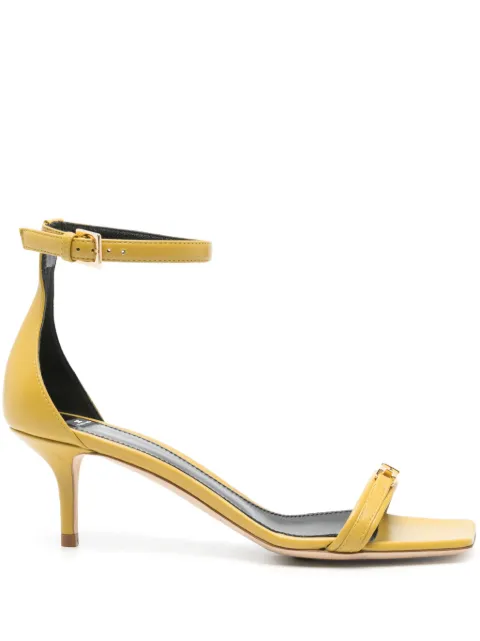 Elisabetta Franchi 65mm logo-plaque sandals Yellow SA59L51E2