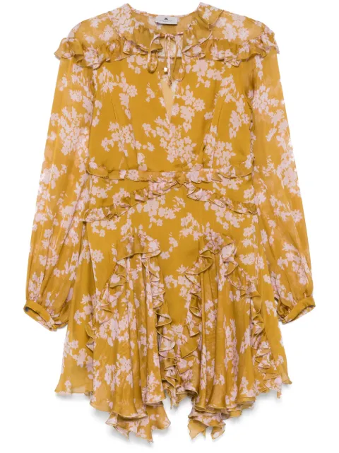 Elisabetta Franchi voile printed mini dress Yellow AB71551E2