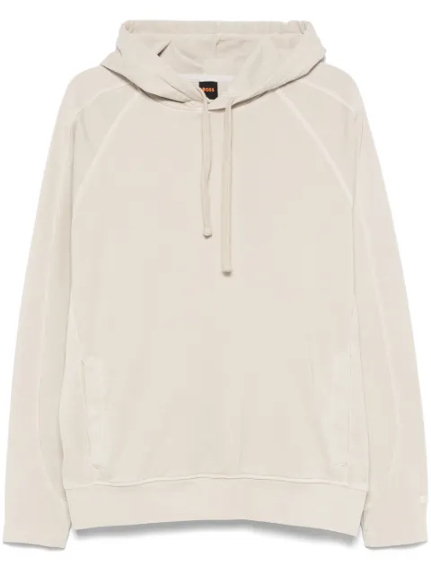 BOSS jersey-texture hoodie Neutrals 50531232