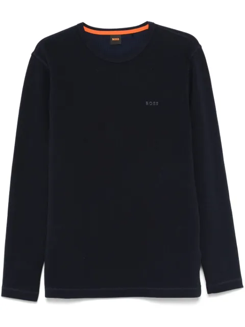 BOSS logo-embroidered sweater Blue 50520725404