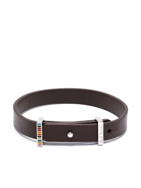 Paul Smith Signature-buckle leather bracelet Brown M1ABRACNSTRAP