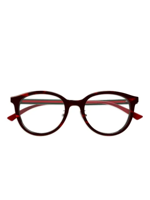 Gucci Eyewear web-stripe round-frame glasses Black GG1867OK
