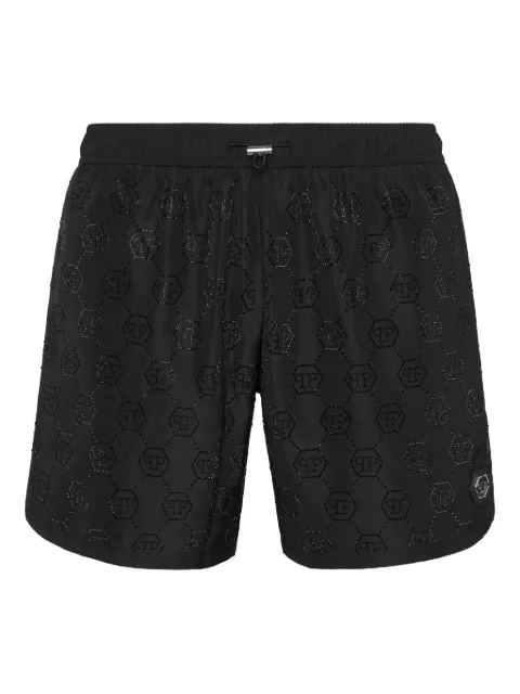 Philipp Plein beachwear short trousers crystal Black SAECMMT0382PNY002N