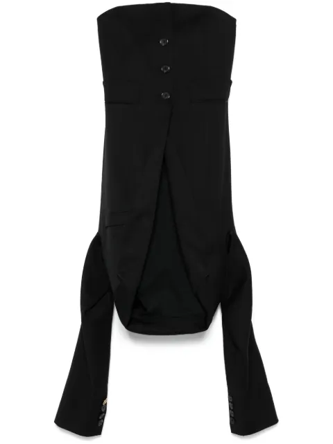 Moschino panelled strapless top Black J08030418