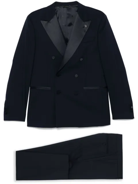 Manuel Ritz satin-trim suit Blue 3830AR3388X250000