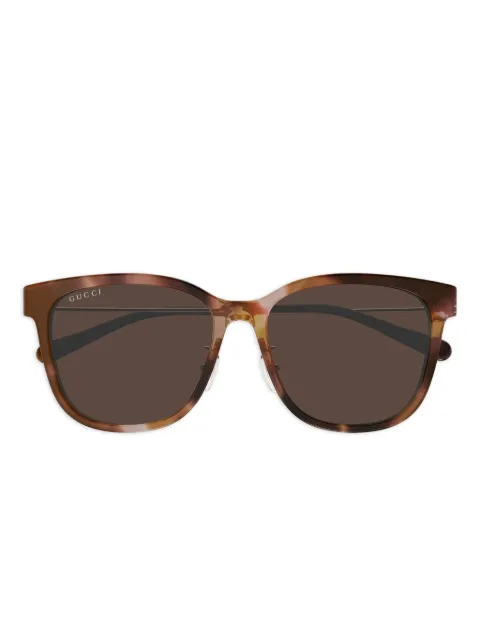 Gucci tortoiseshell-pattern square-frame sunglasses Brown GG1884SK004