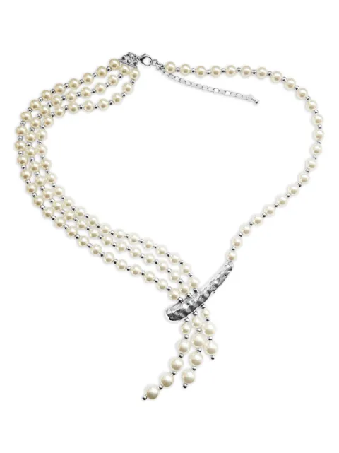 HZMER JEWELLERY pearl-embellished necklace Silver NCHPSNS502