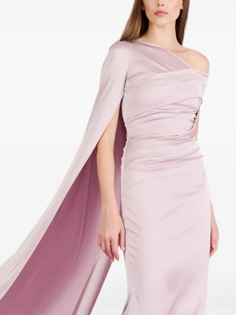 Talbot Runhof asymmetrical-neck cape-embellished gown Pink OL017112NS45
