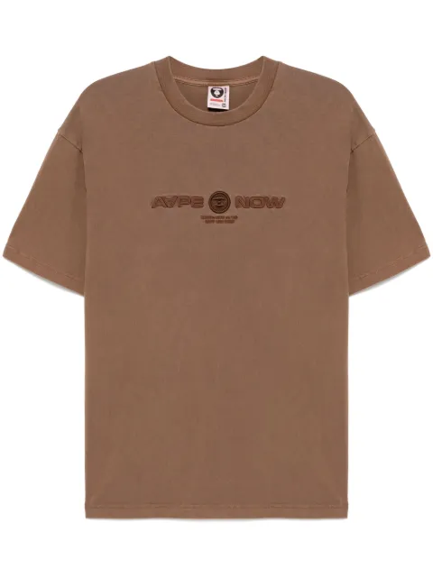 AAPE BY *A BATHING APE® logo embroidered T-shirt Brown ATE1603XXO