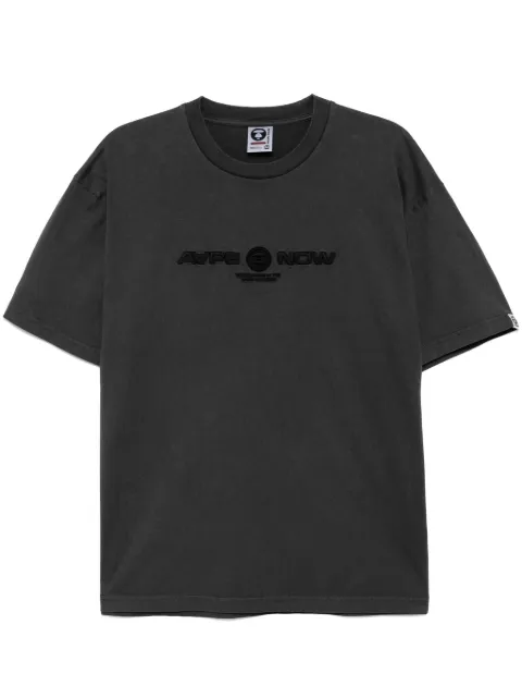 AAPE BY *A BATHING APE® logo embroidered T-shirt Black ATE1603XXO