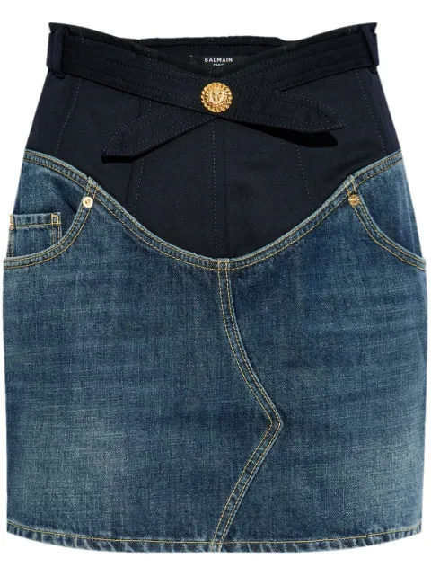 Balmain denim mini skirt Blue EF1LBA56DF25