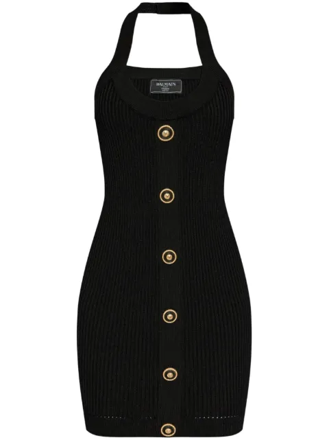 Balmain ribbed mini dress Black EF1R4023KI10