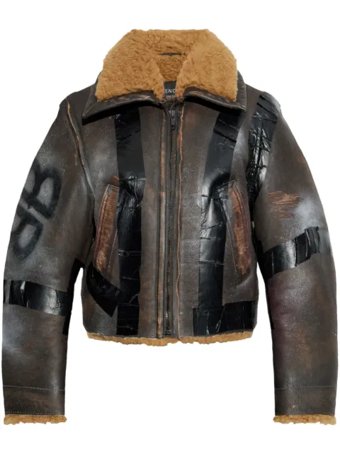 Balenciaga leather jacket Brown 813585TRS09