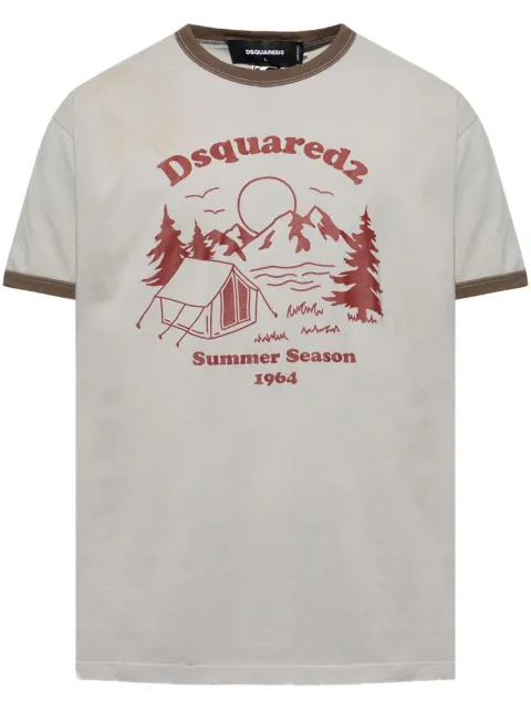DSQUARED2 graphic-print T-shirt Grey S74GD1390D20035
