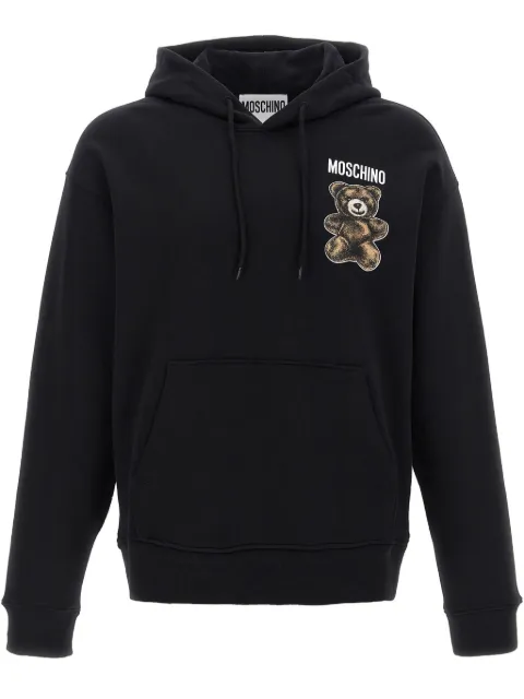 Moschino Teddy-print hoodie Black 17030228