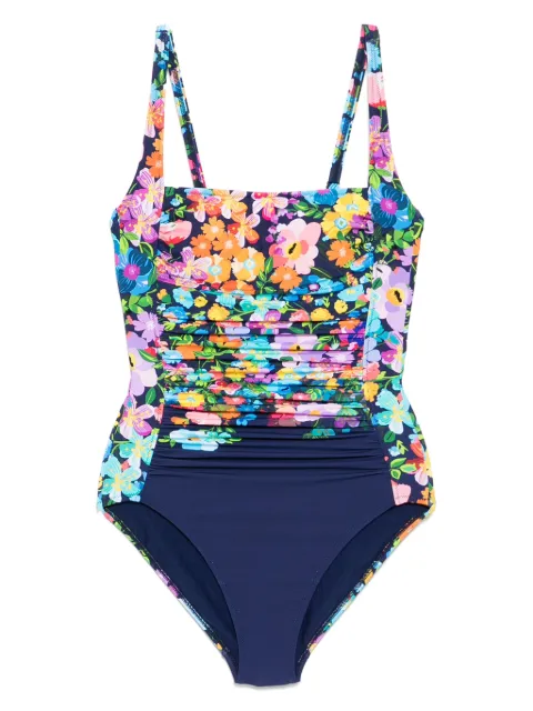 Johnny Was ruched one-piece Blue CSW8324D