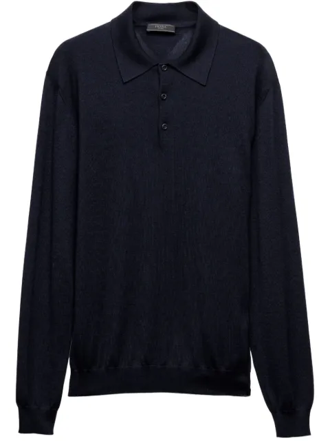 Prada buttoned polo shirt Blue UMF031SOOO0B8