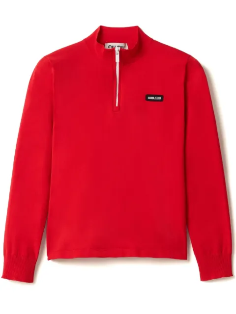 Miu Miu fine-knit jumper Red MMLA86SOOO16WL