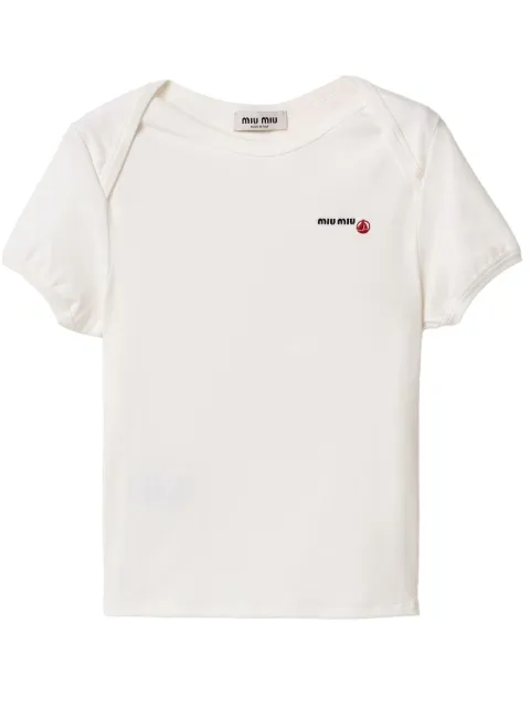Miu Miu x Petit Bateau jersey T-shirt White MJN563SOOO16J8