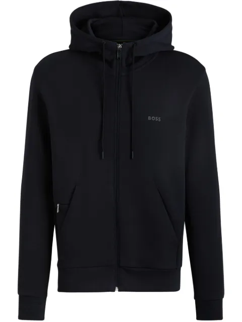BOSS logo-print hoodie Blue 50506161