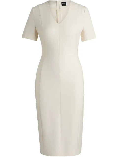 BOSS V-neck midi dress White 50490044