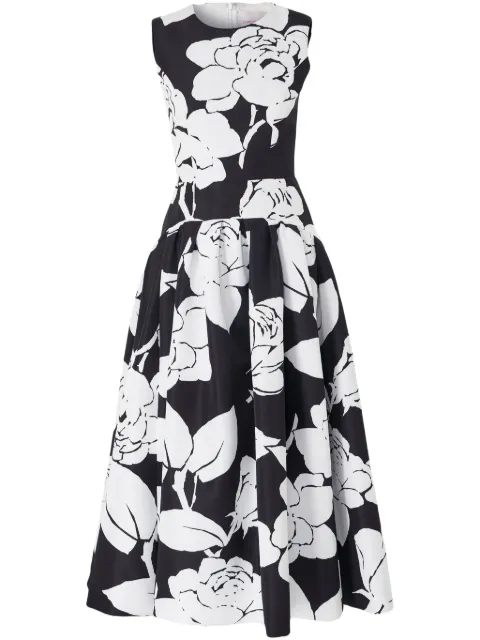 Carolina Herrera floral-print midi dress Black S2511N506RSF