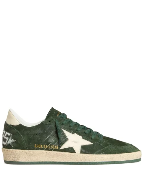 Golden Goose Ball Star trainers in green suede with white leather star and heels tab Green GMF00117F007204