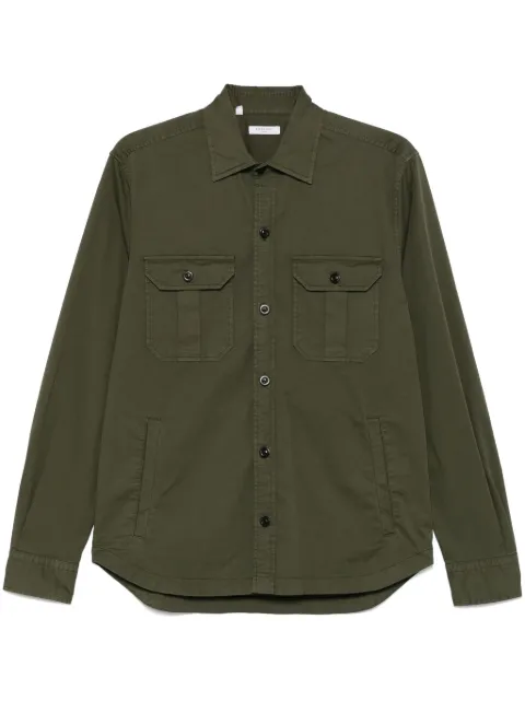 Boglioli garment-dyed flap-pocket overshirt Green 60600QSB575100109