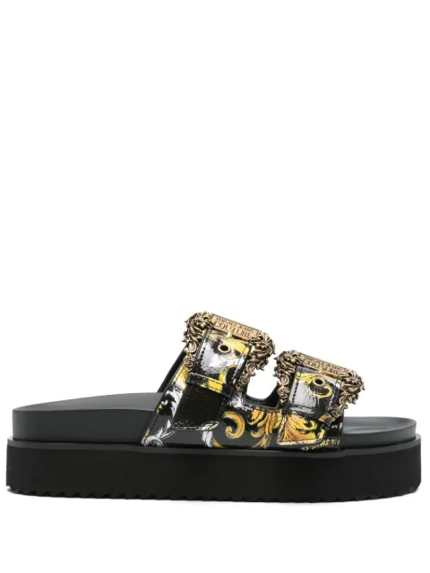 Versace Jeans Couture Barocco-print slides Black 78VA3SM1ZS366