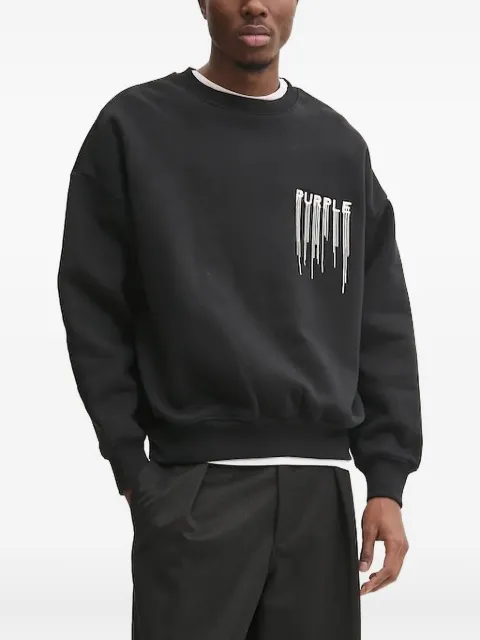 Purple Brand drip-effect logo sweatshirt Black P402HBWD125