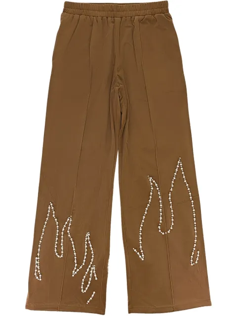 BIRTH OF ROYAL CHILD Flame Pearl velvet "Brown" track pants Brown BC24FWPT08