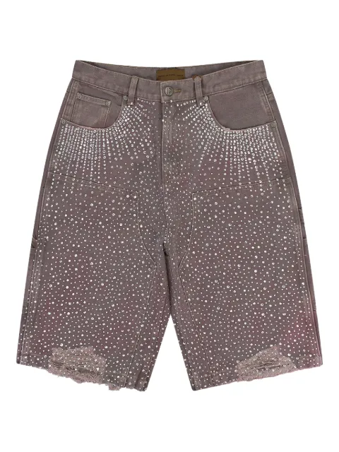 BIRTH OF ROYAL CHILD rhinestone-embellished frayed shorts Purple BC24SSSP02PURPLE