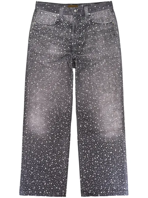 BIRTH OF ROYAL CHILD rhinestone-embellished "Black" straight jeans Grey BC24FWPT06