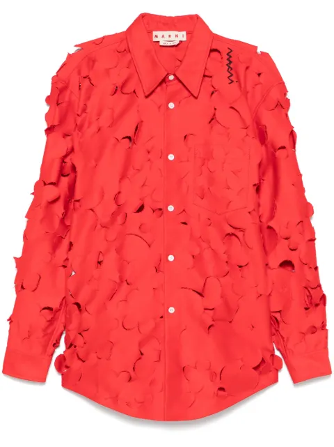 Marni cut-out detail cotton shirt Red CUMU0332S0USR012