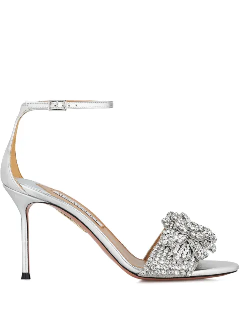 Aquazzura 85mm Peony Crystal sandals Silver PNYMIDS0WNA