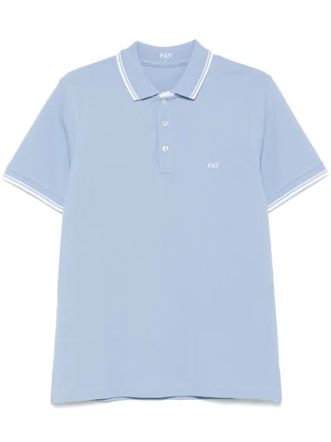 Fay logo-embroidered polo shirt Blue NPMB250140STDW