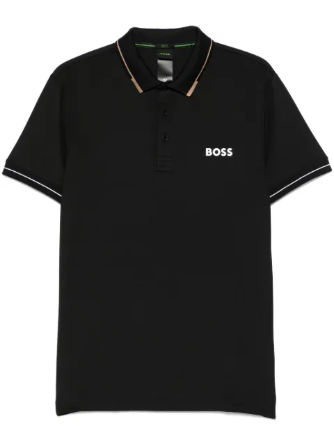 BOSS contrast-logo polo shirt in a slim fit Black 50506203