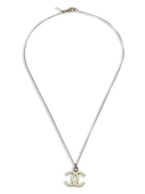 CHANEL Pre-Owned 2008 CC-pendant necklace Silver NC08V