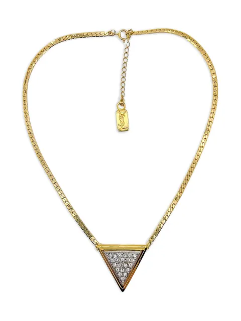 Saint Laurent Pre-Owned 1980s Geo-style rhinestone necklace Gold YSLGEONKL