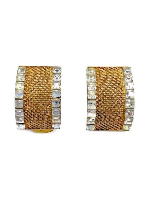 Balenciaga Pre-Owned 1980s crystal-embellished mesh earrings Gold BALENMSHERGS