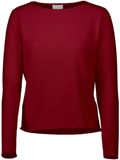 Allude slash-neck sweater Red 15003