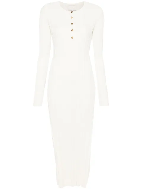 LouLou de Saison Eldara midi dress Neutrals ELDARA