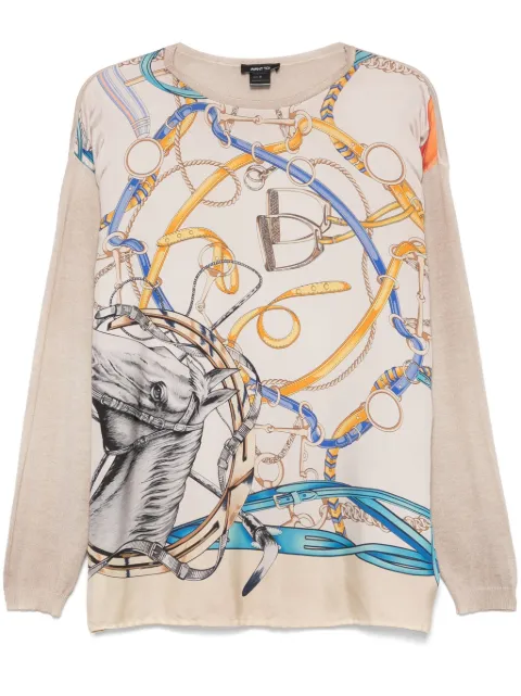 Avant Toi graphic-print knitted top Brown 225SD1340CSFVH