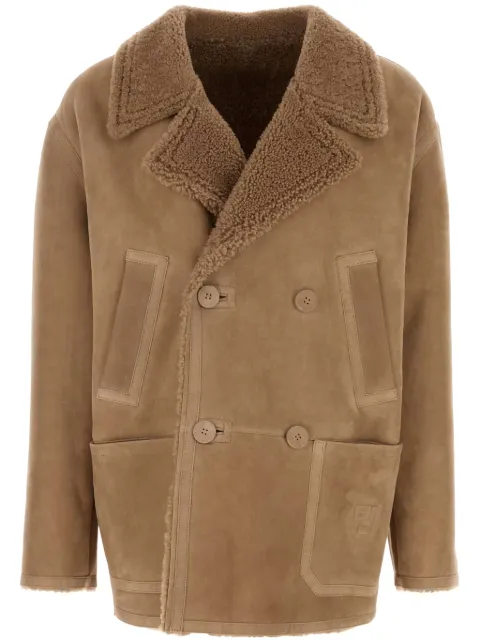 FENDI double-breasted shearling jacket Brown FM0270ATJB