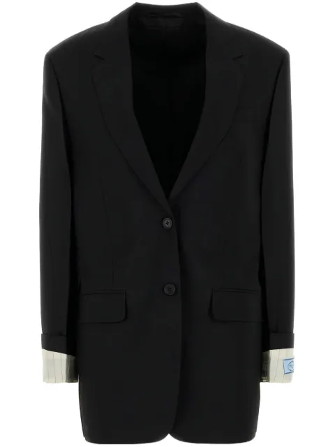 Prada single-breasted kid mohair jacket Black P547PSOOO12I1