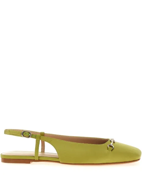 TWINSET square-toe ballerina shoes Green 251TCP082