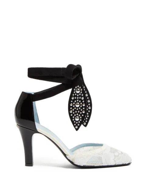 Valentino Garavani Foliefoliage tie-fastening pumps White WS0LT5HTZ