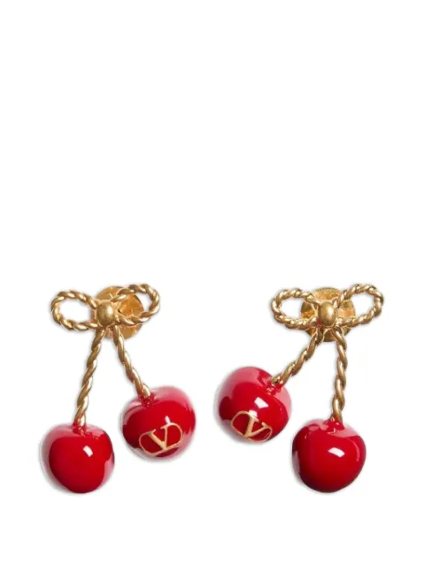 Valentino Garavani Cherryfic metal and enamel earrings Gold WJ0Z80MJP