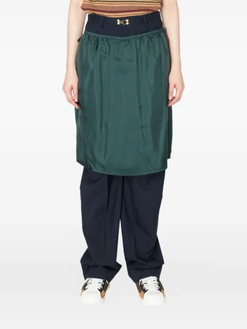 Kolor logo-patch skirt trousers Blue 25SCLP02110